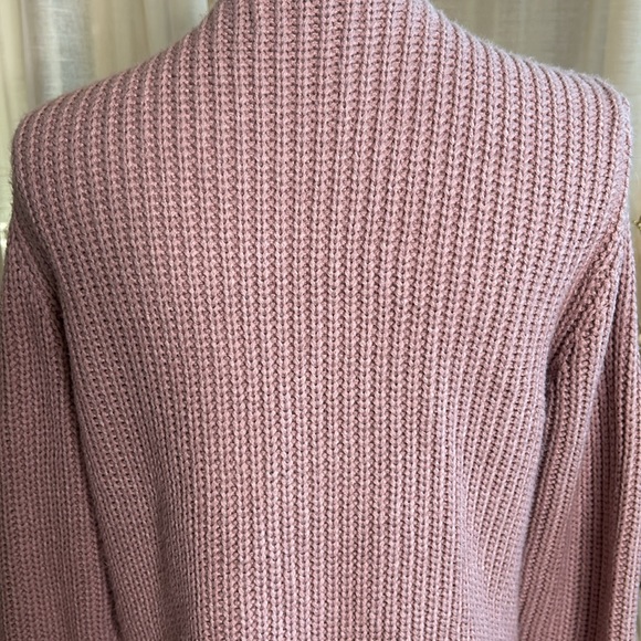 Mink Pink Sweater Knit Faux Wrap Rose Sweater Oversized - Picture 5 of 6